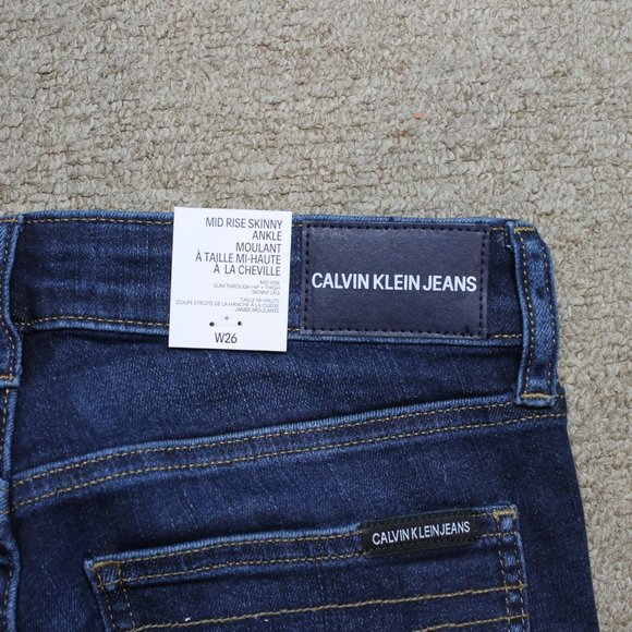 New Calvin Klein Women Mid Rise Skinny Ankle Jeans - Picture 3 of 6